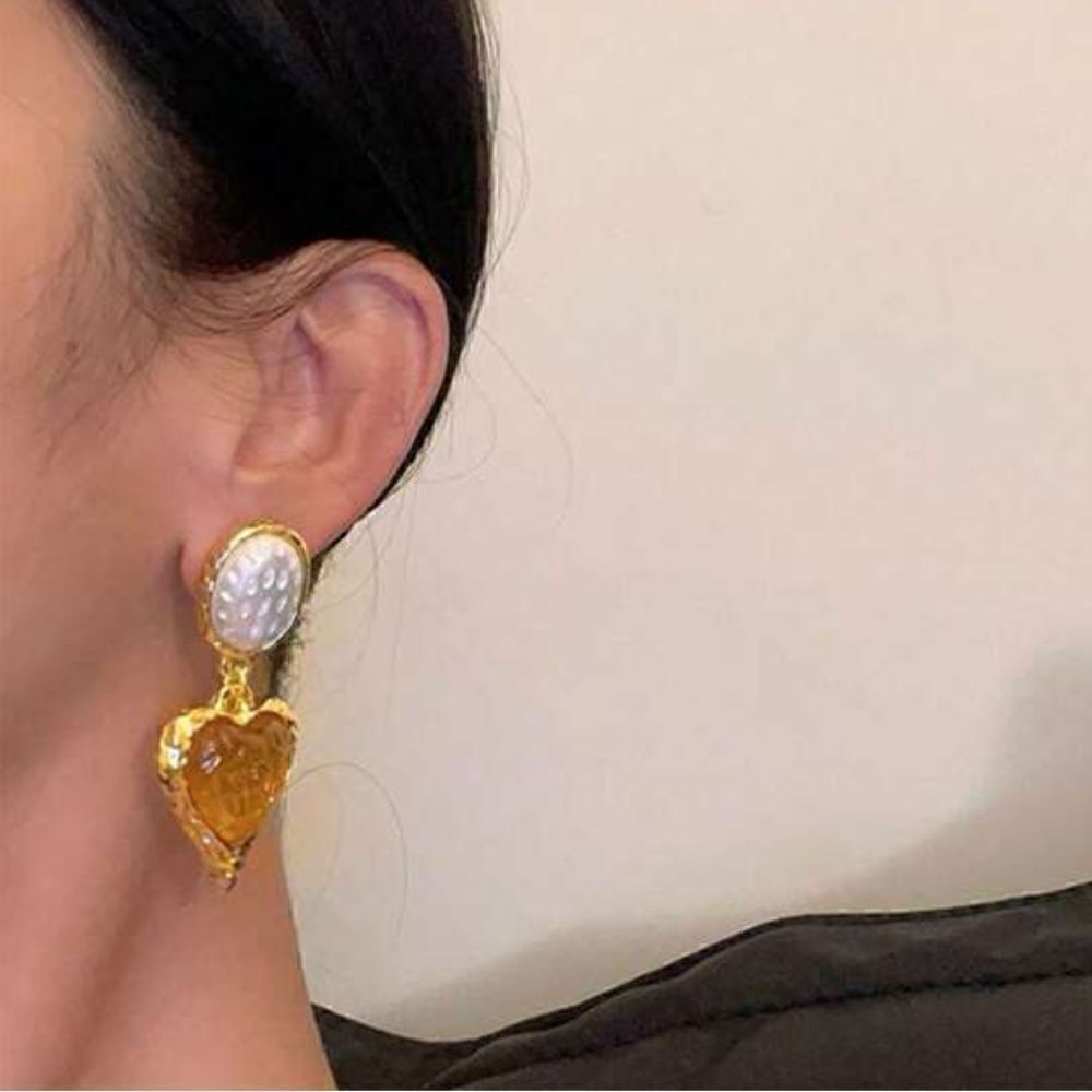 Bohemian heart drop earrings A172